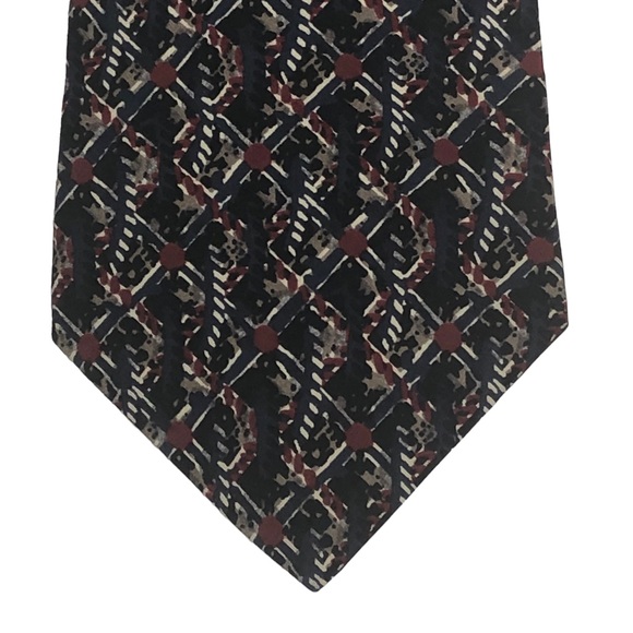 Farrah Multicolored Abstract Print Silk Tie - Picture 3 of 13